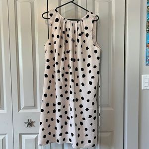 Loft dress, size 16, light pink with black polka dots